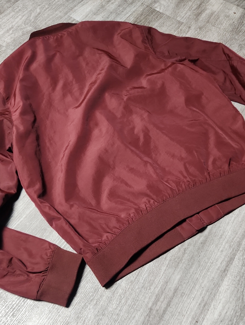 H&M Burgundy Zip-Front Bomber Jacket - Picture 3 of 7